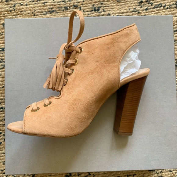 Club Monaco Suede Heeled Sandals - Picture 1 of 8